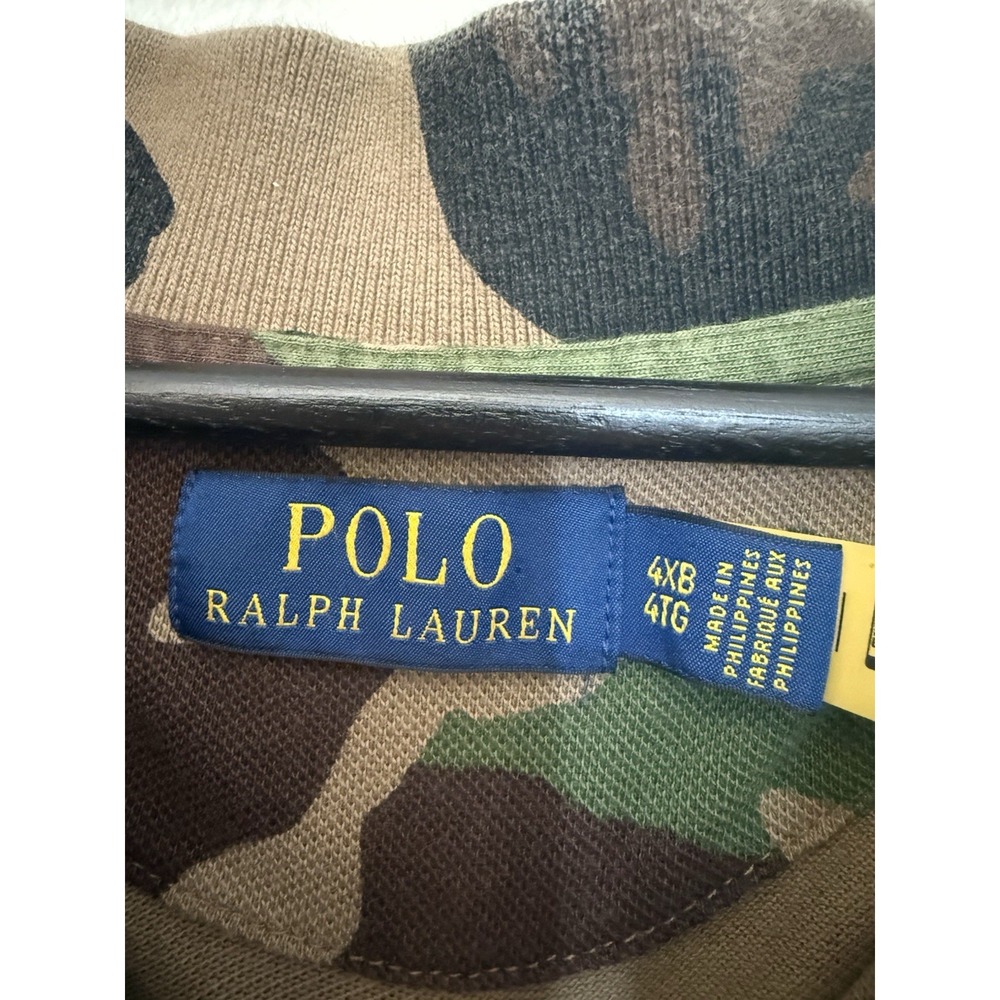 Polo By Ralph Lauren Woodland Camo Polo Shirt Men's Size 4XLB Green Brown Preppy - Picture 3 of 8